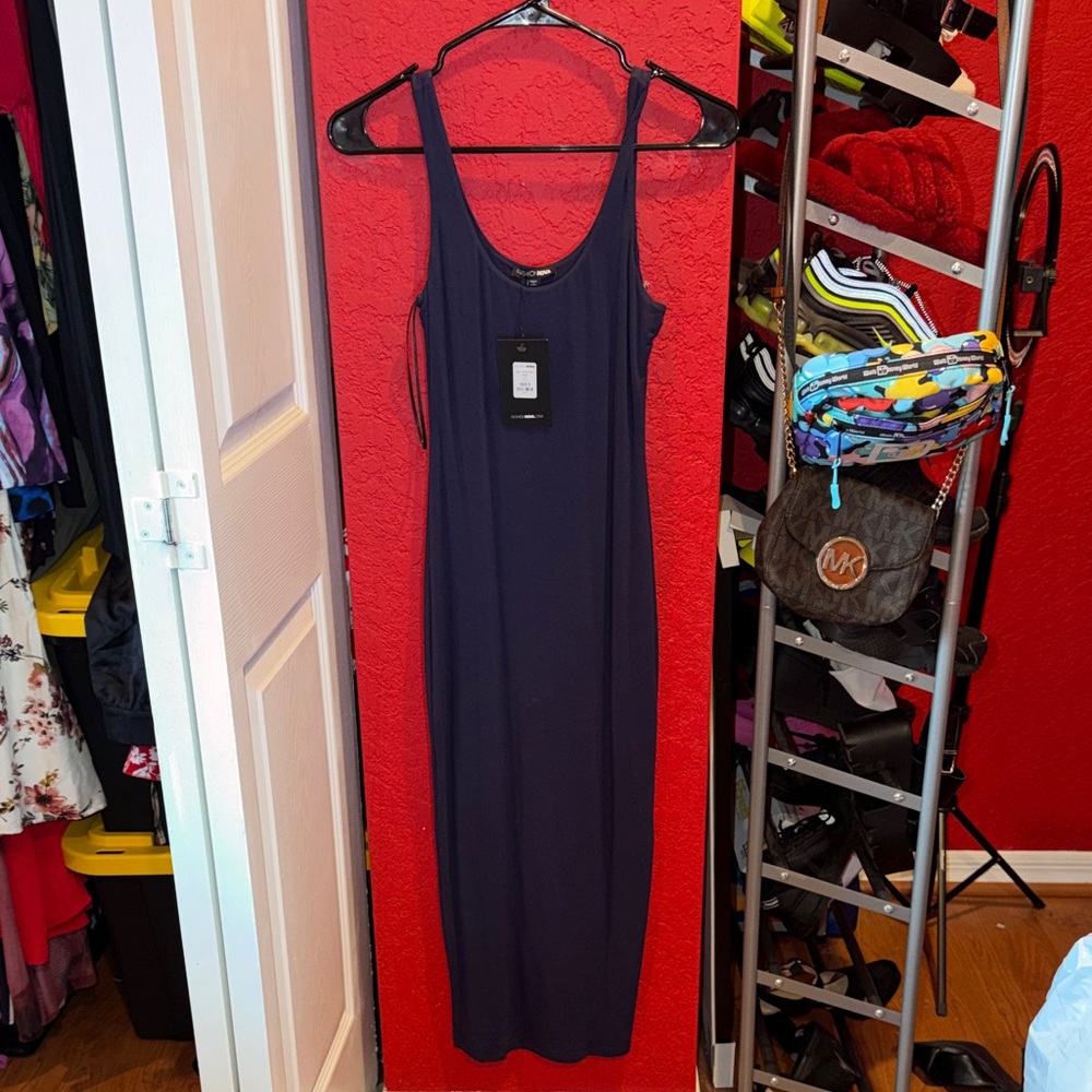 Fashion Nova Deep Blue Midi Dress